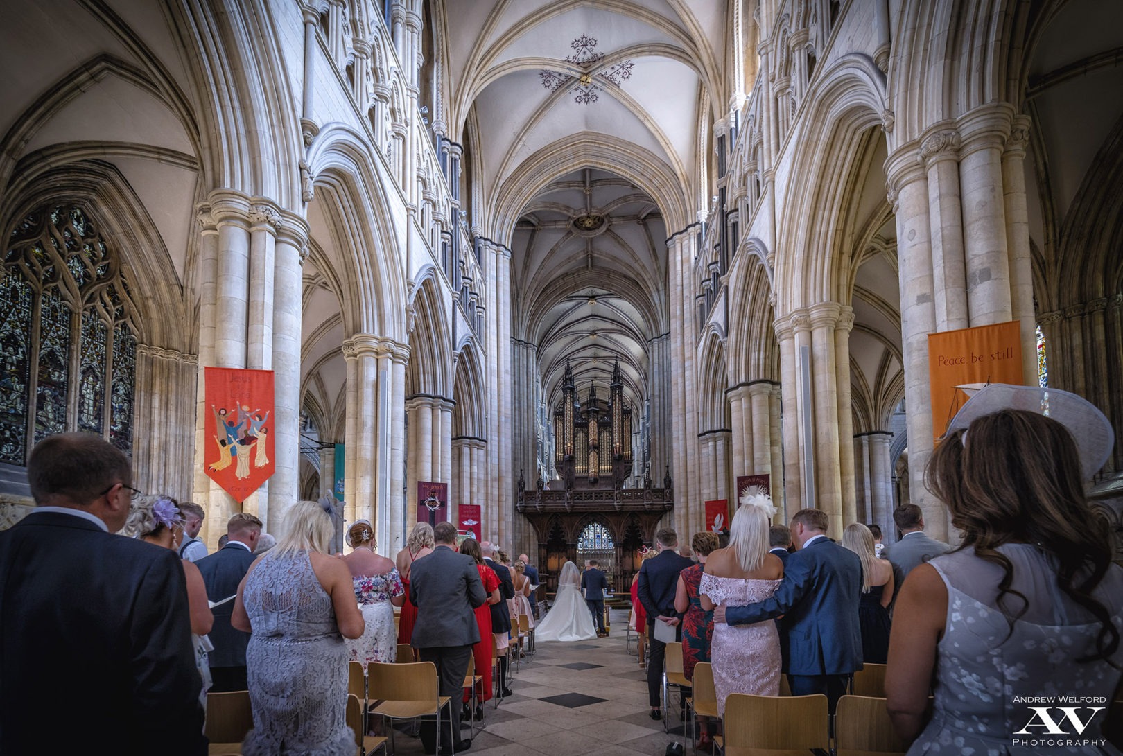 wedding ceremony inside minster